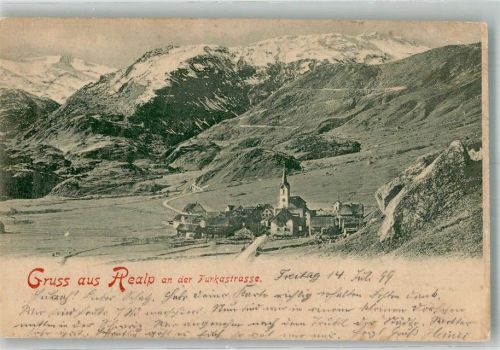 6491 Realp 1899 Foto AK Kirche Furkastrasse