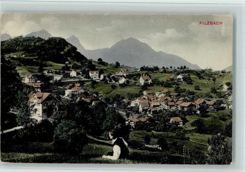 8757 Filzbach - Teilansicht, gute Erhaltung AK