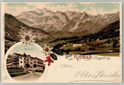 9651 Rietbad 1901 Lithographie Kuranstalt