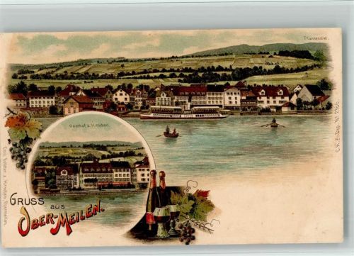 8706 Obermeilen BOAKC Lithographie Gasthaus Zum Hirschen Dampfer Speer Verlag Künzli Nr 2166