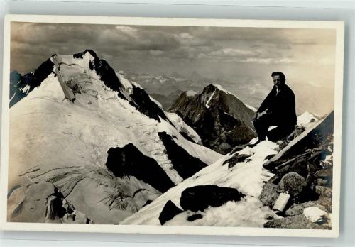 Morteratsch Foto AK Bergsteiger Zuppogipfel Bernina Foto Gaberell