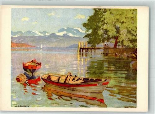 Thalwil sign. Burger Willy Rüschlikon Zürichsee Pro Infirmis Schweiz Künstlerkarte