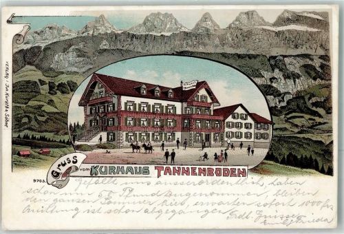 8898 Tannenboden Flumserberg 1905 Lithographie Kurhaus