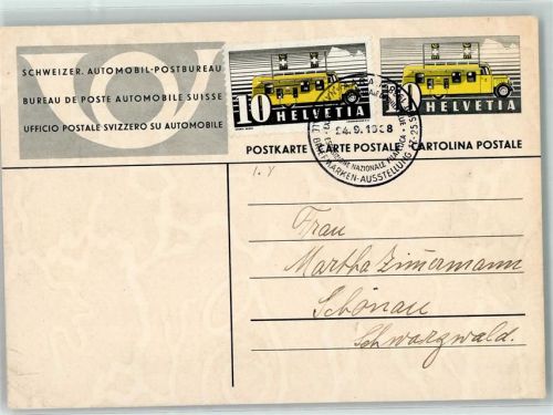 Schweizer Automobil Postbüro Phila Schweiz Ganzsache 10 Rappen