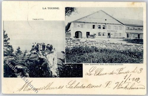Col de la Tourne - 1902 Klippe Tablette Pferdekutsche Hotel