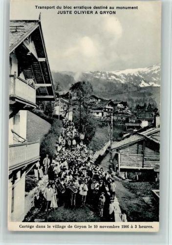 1882 Gryon - Cortege dans le village 1906 - Musikgruppe , gute Erhaltung AK