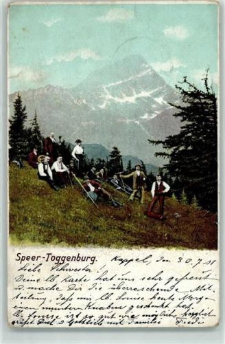 Speer Walensee 1901 - Männer bei der Rast