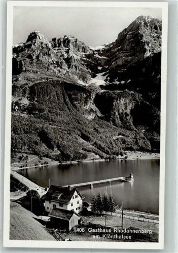 8750 Klöntal 1933 Foto AK Gasthaus Rhodannenberg Klönthalsee