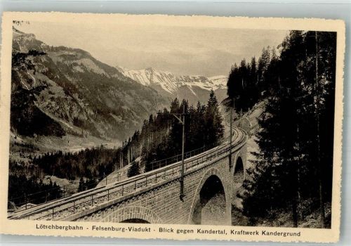 3917 Goppenstein Foto AK Felsenburg-Viadukt Lötschbergbahn