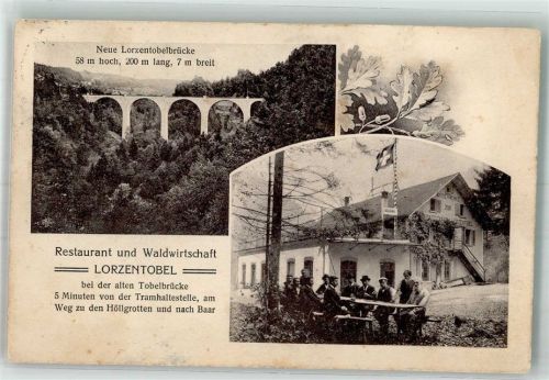 6340 Baar Gebrauchsspuren Gasthaus Lorzentobel Lorzentobelbrücke