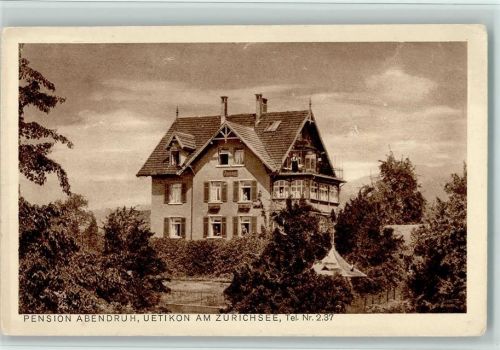 8707 Uetikon am See 1927 - Pension Abendruh , gute Erhaltung AK