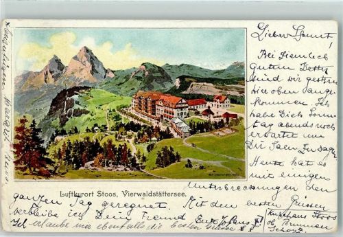 6433 Stoos SZ 1910 Gebrauchsspuren sign Künstlerkarte