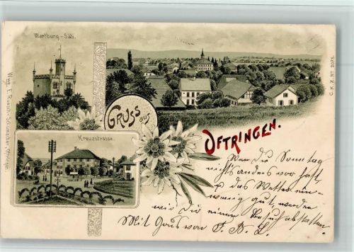 4665 Oftringen 1900 BOAKC Kreuzstrasse Wartburg Säli Lithographie