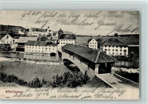 5430 Wettingen 1909 - Teilansicht mit Brücke, Verlag PVK 5442 - gute Erhaltung AK