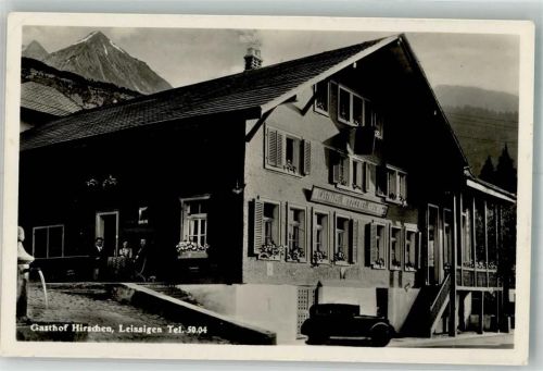 3706 Leissigen 1934 Foto AK Auto Gasthaus Hirschen