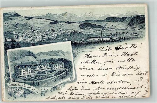 8636 Wald ZH 1904 Lithographie Sanatorium
