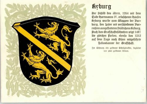 8314 Kyburg Lithographie Wappen Schild