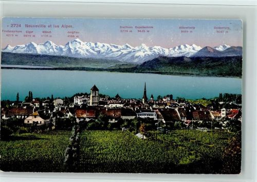 2520 La Neuveville - et les Alpes Finsteraarhorn Eiger Mönch Jungfrau Breithorn Gspaltenhorn Blüemlisalp Doldenhorn