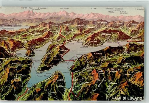 6906 Castagnola-Cassarate - Landkarte Lago di Lugano
