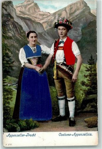 AK mit Stoff Prägedruck AK