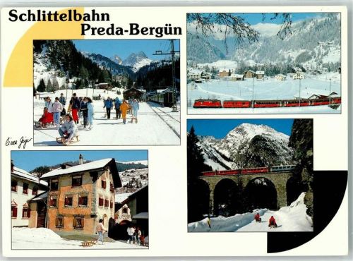 7482 Preda Winter Sportplatz Eisenbahn Bahnpost Zug 588