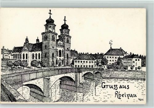 8462 Rheinau Künstlerkarte sign Wyss