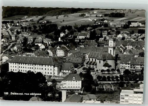 2800 Delémont Delsberg 1962 Foto AK Fliegeraufnahme