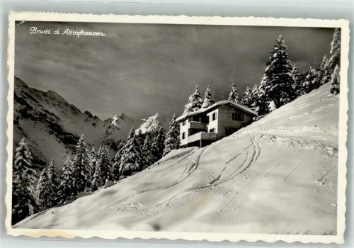 6468 Attinghausen 1961 Gebrauchsspuren Winter Brusti Gasthaus Pension Surenen