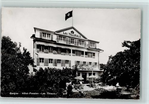 2023 Gorgier 1949 Foto AK Hotel-Pension-Les Tilleuls, gute Erhaltung AK.