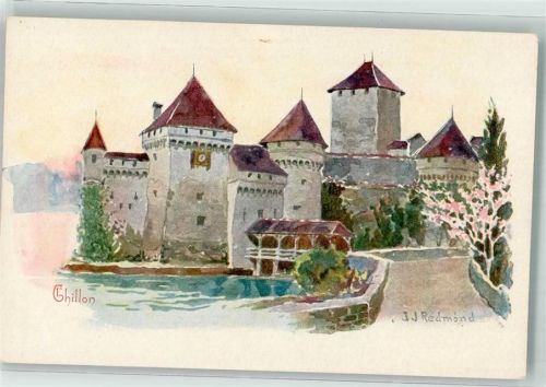 Chillon Chateau Künstlerkarte sign. Redmond