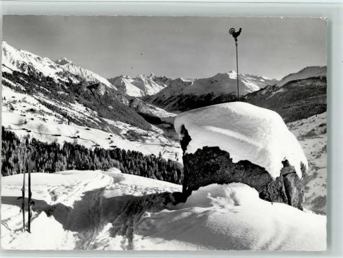 7243 Pany - Güggelstein mit Blick auf die Silvrettagruppe Winteraufnahme Wetterhahn
