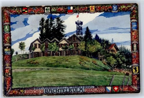 8340 Bachtel Künstlerkarte Gasthaus, Kurhaus, Aussichtsturm