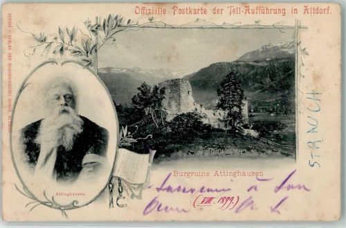 6468 Attinghausen 1899 Gebrauchsspuren Burgruine