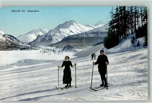 7503 Samedan Samaden 1912 - Sportplatz Skiläufer