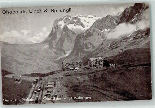 3823 Kleine Scheidegg - Jungfraubahn Werbung Chocolats Lindt und Sprüngli