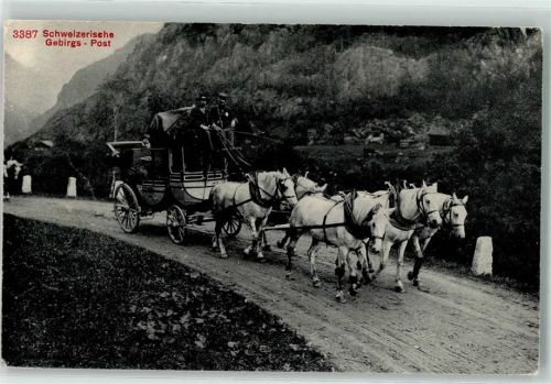 Grimsel Schweizer Gebirgspost Postkutsche Ort handschriftlich Postkutsche Schweiz