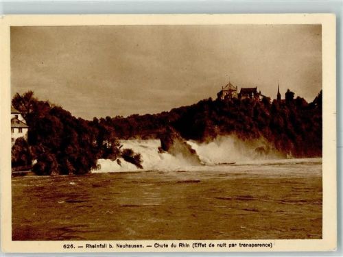 8212 Neuhausen am Rheinfall Halt gegens Licht Patent Leucht AK Rheinfall