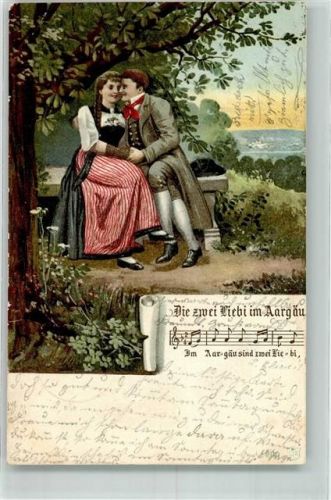 1905 Lieder AK Die zwei Liebi im Aargäu