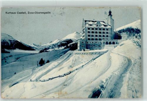 7524 Zuoz Gebrauchsspuren Kurhaus Castell Oberengadin Winter