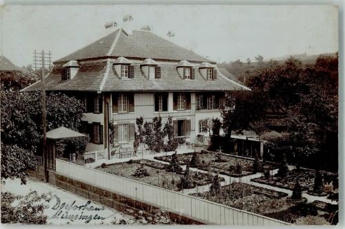 3110 Münsingen 1912 Foto AK Ort handschriftlich Doktorhaus