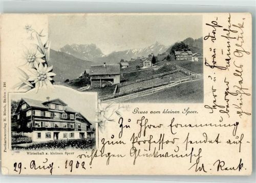 9650 Nesslau 1902 - Am kleinen Speer Gasthaus Ort lt. Recherche