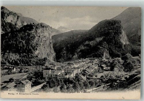 7430 Thusis 1907 Foto AK Bahnpost Zug 28 Nr. 32