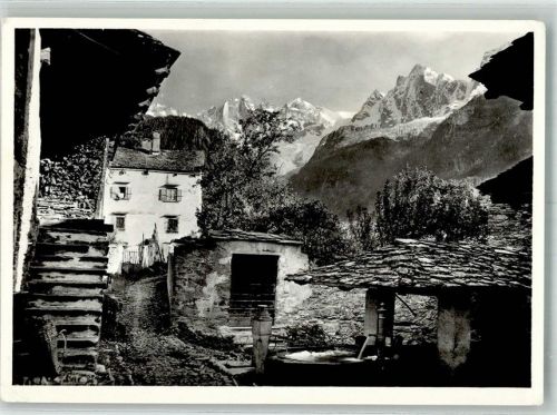 7610 Soglio 1965 Foto AK Dorfbrunnen