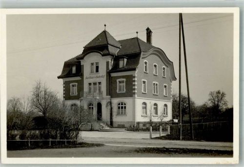 9315 Neukirch Egnach 1920 Foto AK Gasthaus Bahnhof Bahnpost Zug 5005
