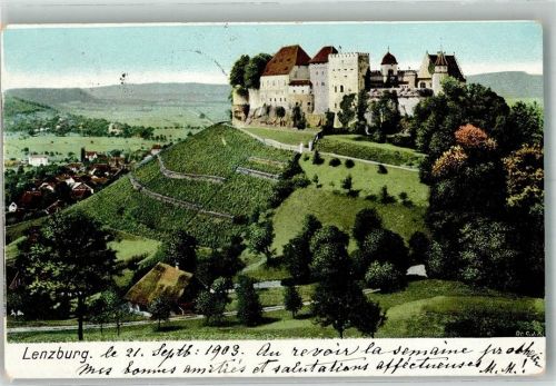 5600 Lenzburg 1903 Foto AK Schloss