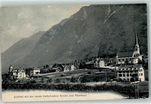 8783 Linthal 1909 - Kath. Kirche Pfarrhaus