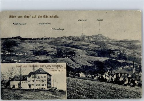 9038 Rehetobel 1916 - Gasthaus zum Gupf Säntiskette