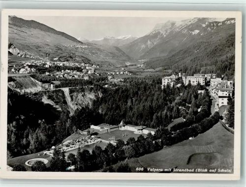 7552 Vulpera - Strandbad Blick auf Schuls