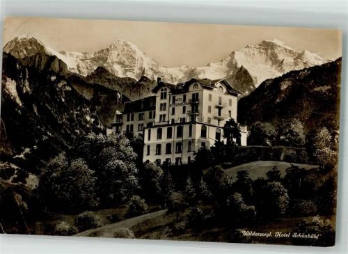 3812 Wilderswil 1928 Foto AK Hotel Schönbühl