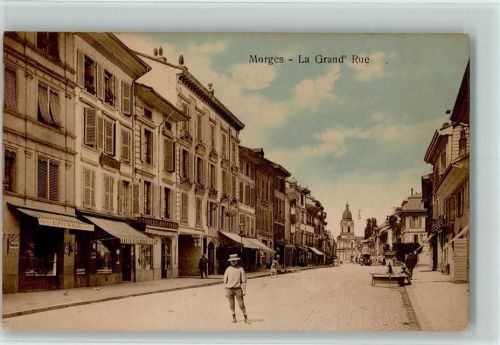 1110 Morges 1918 - La Grand Rue AK